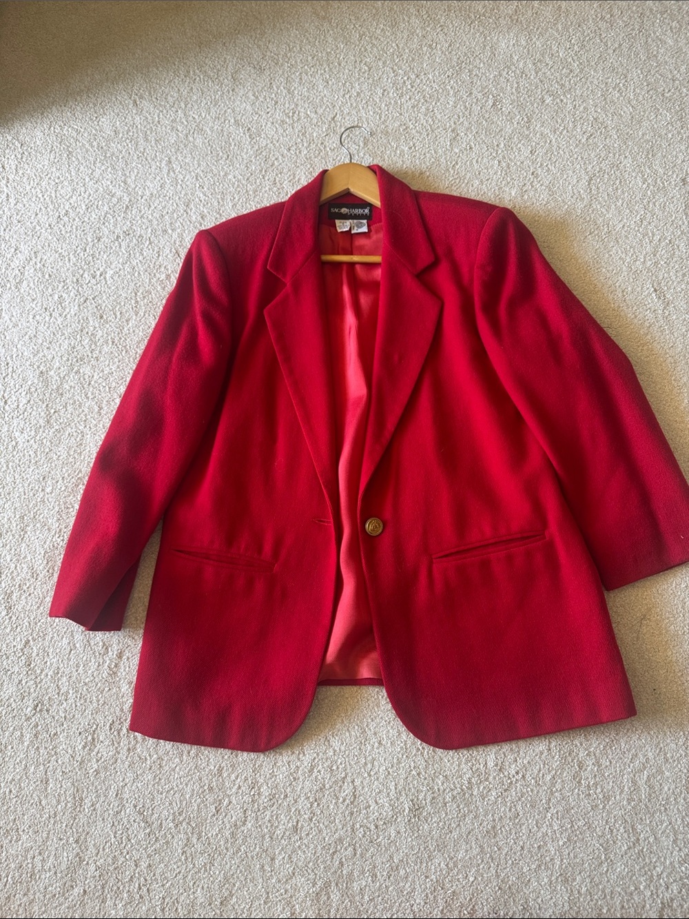 Liz Claiborne Bright Red Single-Button Women's Blazer